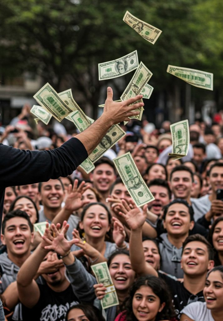tossing Benjamins